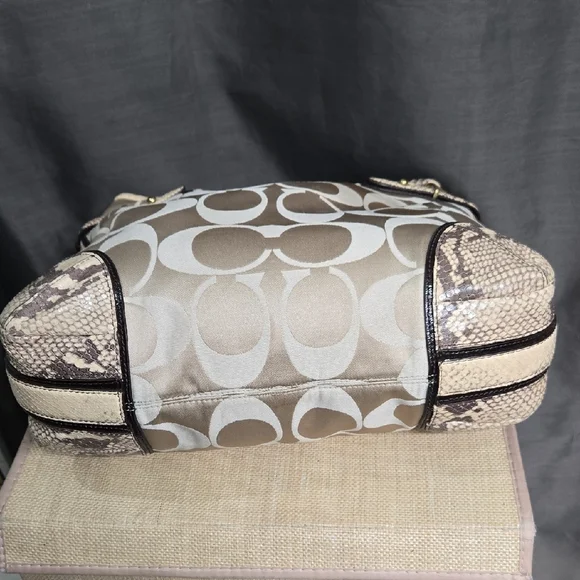 Coach Signature C's with Snakeskin Trim Shoulder Bag - Picture 3 of 15